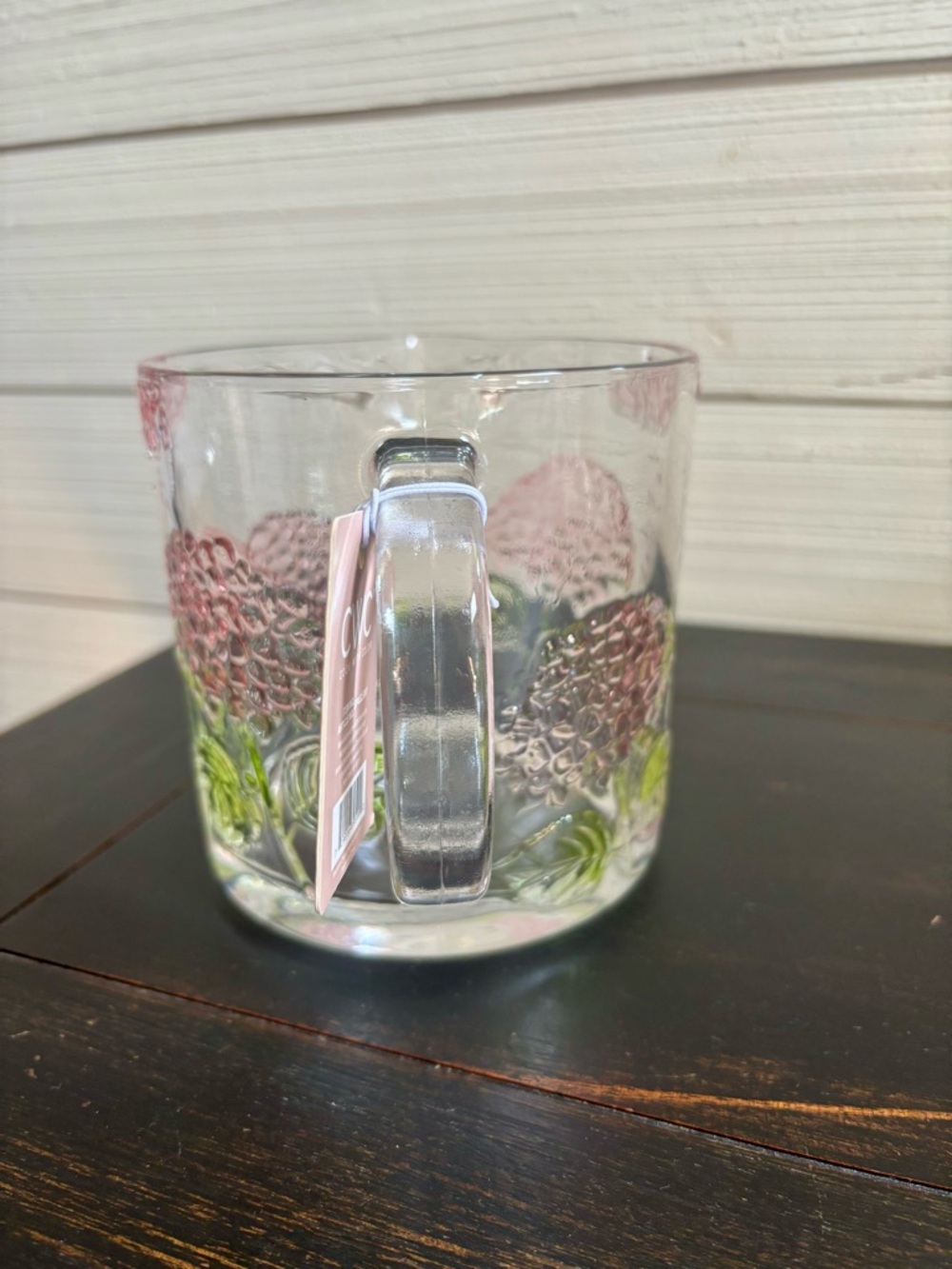 CWC Glass Measuring Cup 33oz ~ 4 Cups Pink HYDRANGEA Design NEW Microwaveable - Picture 6 of 7